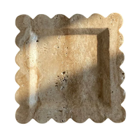 Pierre naturelle Rosso Levanto Marbre Travertin Stone Catch All Tray Bijoux Display Collection Plate