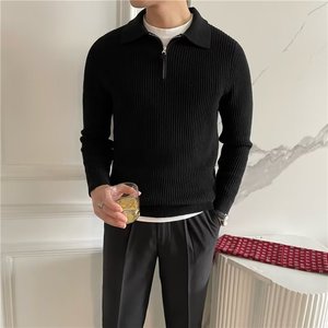 Design Sense Sweater POLO para hombre 24 Otoño/invierno Nueva versión coreana Camiseta suelta - Product Image 5