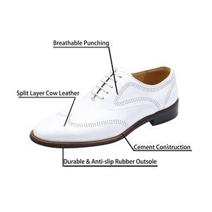 Giày Da Nam Màu Trắng Mới Giày Tiệc Cưới Buổi Tối Giày Com Lê Công Sở Hàng Ngày Chaussures Hommes Cỡ Lớn 47 - Product Image 4