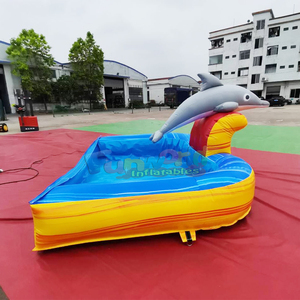 Piscina inflable desmontable con tobogán acuático en forma de delfín para niños, ideal para el jardín trasero en verano. - Product Image 3