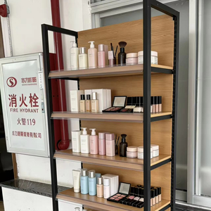 Oferta Especial: Estante de Exhibición Ligero de Madera y Metal de Una Sola Cara para Tiendas de Abarrotes y Supermercados, Estante Sólido Independiente - Product Image 1