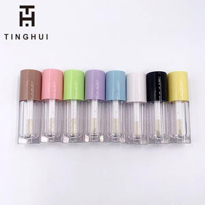Tube de brillant à lèvres en plastique coloré personnalisé de 6 ml avec applicateur épais, grande brosse et bouchon à vis – Emballage cosmétique vide - Product Image 2