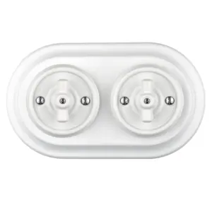 Fancy Retro White Porcelain Durable Flush Mounted Rotary Electric Wall Switches for Apartment