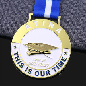 Medalla de logotipo 3D de oro de fútbol personalizada barata 5K carrera maratón correr Metal fundición personalizada fútbol deportes Medallas de premio con cinta - Product Image 2