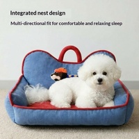 Canapé pour chat confortable et mignon, lit pour chien et chat en velours côtelé, lit douillet pour chat