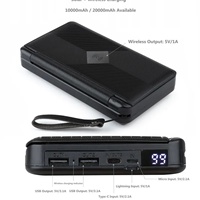 Panel Surya Lipat Tahan Air Logo Kustom 10000mAh Pengisi Daya Nirkabel Portabel USB Ganda Power Bank Senter LED Pengisian Cepat