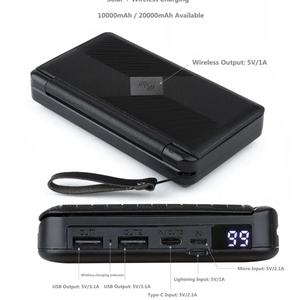 Panneau solaire pliable avec logo personnalisé, chargeur sans fil portable 10000mAh, batterie externe avec lampe torche LED, charge rapide, Power Bank solaire - Product Image 4