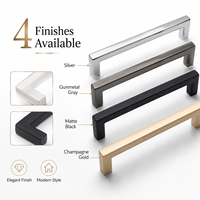 Poignées de meuble modernes en aluminium, finition nickel brossé doré, pour tiroirs de cuisine, commodes et armoires