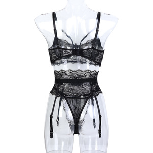 Vente d'usine : Ensemble de lingerie de luxe ultra-fin, broderie dentelle, respirant, en Spandex/Nylon, transparent, très populaire - Product Image 5