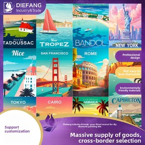 <span class=keywords><strong>Peinture</strong></span> Diamant <span class=keywords><strong>Paysage</strong></span> <span class=keywords><strong>Urbain</strong></span> 30x40cm Diamants 2.5mm DIY Fait Main Acrylique Moderne Minimaliste Bâtiment Symbole de l'histoire du pays Salon - Product Image 1