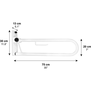 Folding Toilet <b>Grab</b> <b>Bar</b> 75 cm (x1 unit), PEPE P30011 WC Support <b>Bar</b> - Product Image 5