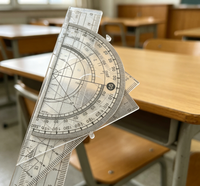 Kit de géométrie pour étudiants, compas, règle, rapporteur, taille-crayon, matériel de dessin technique et de géométrie, direct usine