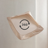 Drap-housse en coton lavé avec bande élastique, couleur unie, pour matelas simple, double, king, queen, 140/150/160/180x200