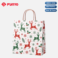Sacs en papier de luxe personnalisés avec logo de Noël pour la vente en gros, pour vêtements, chaussures, emballages cadeaux de fêtes