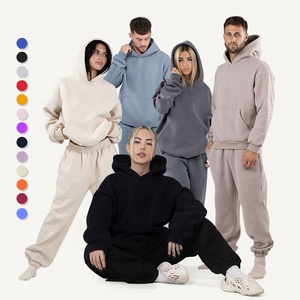OEM tùy chỉnh màn hình in Rhinestone hoodie Sweatpants các nhà sản xuất thấp moq thêu 500gsm 450gsm Hoodie và Jogger quần Set - Product Image 1