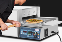 Machine à pizza professionnelle, équipement de boulangerie, acier inoxydable, convoyeur à gaz électrique, four à pizza à vendre