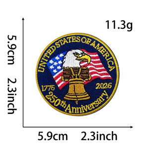 Bandera Americana Personalizada del 250 Aniversario de EE. UU. para Insignias Metálicas con Logotipo, Estilo Antiguo y Moderno, Venta al Por Mayor - Product Image 3