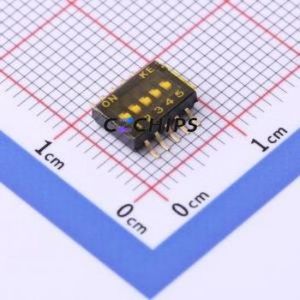 DSHP05TSGER DIP Switch SMD-10P,5.4x7.9mm Switch Single Pole Single Throw 5 1.27mm 25mA - Product Image 1