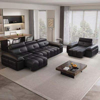 Canapé modulaire italien à dossier inclinable électrique, en cuir véritable, avec pieds en acier inoxydable, 3 places, moderne, pour salon