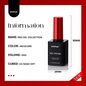 เจลทาเล็บสีแดงคอลเลคชั่นปีใหม่และวันวาเลนไทน์ JTING 48 สี  ยาทาเล็บเจลสีแดง ปราศจากสาร TPO และ Hema รับผลิตแบบ OEM ODM  ขวดเจลยูวี - Product Image 2