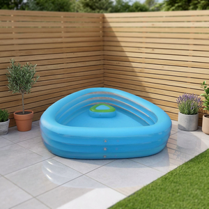 Piscine gonflable familiale triangulaire populaire en gros avec siège intégré et parois latérales extra larges, bateau de piscine extérieur - Product Image 4