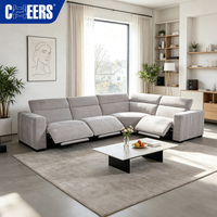 MANWAH CHEERS Modulares Stoff-Ecksofa-Set Wohnzimmer Elektrisches Relaxsofa LuxeWdege 4-Sitzer mit Elektrischer Kopfstütze