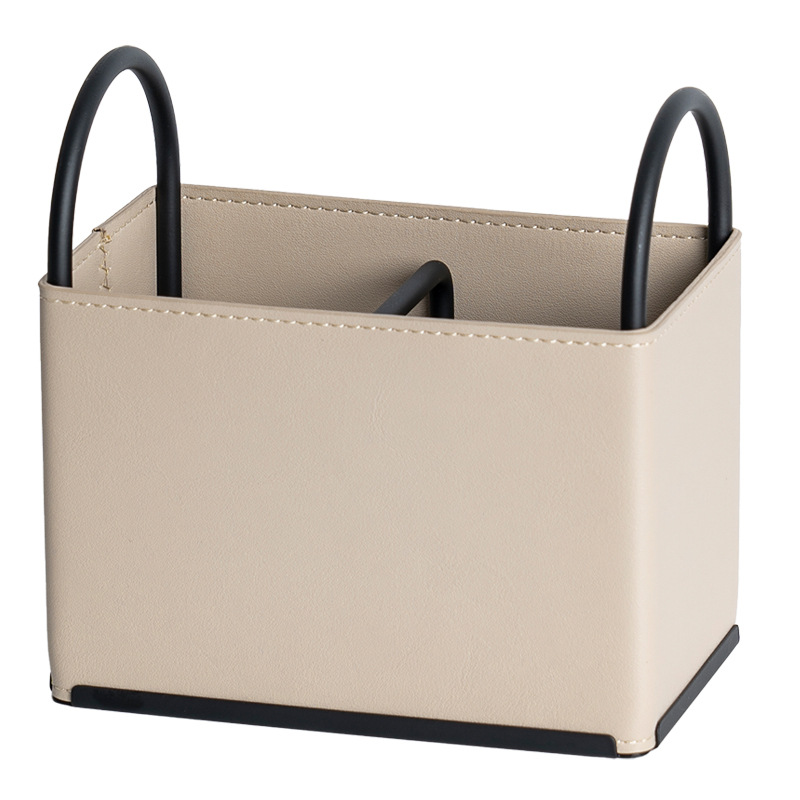 Nordic Style Metal Frame Leather Cosmetic