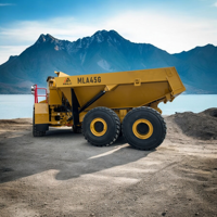 Camion articulé Minle MLA45G en promotion, capacité de charge de 41 tonnes, moteur Cummins 540 CV, boîte de vitesses Allison 7 rapports, hydraulique Danfoss, 25 m³ pour exploitation minière en ciel ouvert