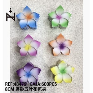 Fermaglio per capelli a forma di fiore a cinque petali satinato da 8 cm - Product Image 1