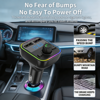 Adaptateur de chargeur de téléphone avec lecture de musique sur carte TF G41, 7 lumières LED colorées, station de charge double USB, chargeur de voiture sans fil