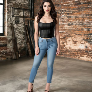 <span class=keywords><strong>Bustier</strong></span> en cuir pour femme <span class=keywords><strong>Corset</strong></span> Tops Respirant Sans couture Nylon & Spandex Sexy Sortir Party Club Top pour adultes - Product Image 2