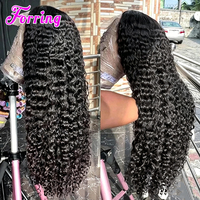 Wig Rambut Asli 32 Inch 13x6 HD Lace Front, Vendor Wig Rambut Asli Vietnam Model Water Wave Curly Raw Hair untuk Wanita Kulit Hitam