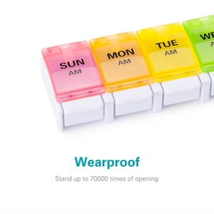Wholesale 14 Compartment 7-Day Weekly Pill Organizer <b>Storage</b> <b>Box</b> with Plastic PP <b>Material</b> - Product Image 6