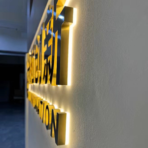 Custom Stainless Steel Outdoor 3D Letters <b>LED</b> Backlit Business <b>Sign</b> with Plug Waterproof IP54 for Home Mall Office Shops Bars - Product Image 4