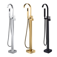 Robinet de baignoire autoportant en laiton de haute qualité avec rotation à 360° et bec orientable pour salle de bain