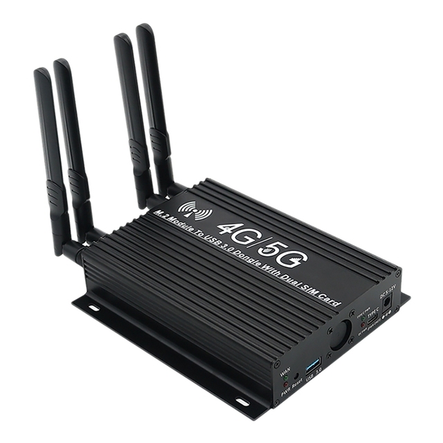 USB3.0 Type-C to M.2 B-Key 3G/4G/5G Module Network Card Adapter with Dual SIM Card Slot and Auxiliary Power