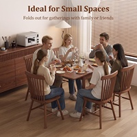 Table de salle à manger pliante extensible en bois massif ECO, montage facile pour petits espaces et appartements (noyer) – Vente en gros
