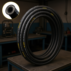 Tuyau hydraulique spiralé Vevor 3/8 po x 50 pi 4800 psi avec tresse en fil d'acier pour pièces d'huile hydraulique - Product Image 2