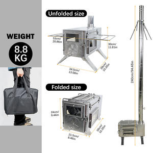 תנור עץ מתקפל INBESTCAMP, ארובה למפעל, סיטונאי, חסכוני, מותאם אישית, חיצוני, מאושר לקמפינג - Product Image 3