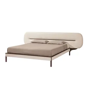 Ensemble de mobilier de chambre à coucher design italien de luxe cadre de lit pleine grandeur lits modernes lit double king rembourré