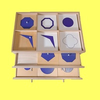 Armoire géométrique Montessori avec tiroirs pour formes planes, jouet d'apprentissage des mathématiques en bois, kit éducatif préscolaire pour la discrimination visuelle