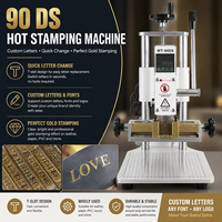 Machine de marquage à chaud manuelle Double 100 90 DS pour estampage de logos et lettres dorées sur cuir, PVC et papier