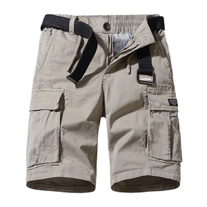 Shorts Cargo Décontractés en Coton Tricoté pour Hommes, Taille Mi-Haute Élastique, Respirants, avec Fermeture Éclair, Coupe Ample, Multi-Poches, Longueur Sous le Genou - Vente en Gros - Product Image 1