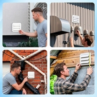 Grille d'aération de sécheuse en plastique blanc de 6 pouces avec 4 vis pour sortie de hotte d'aération murale extérieure, protège contre la pluie, la neige, le vent et les oiseaux
