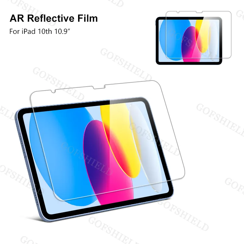 Gofshieldnew đến Tablet bảo vệ màn hình AR trong suốt thấp phản ánh lớp phủ phim cho iPad 10.9 "AR phim