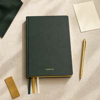Planificateur d'objectifs personnalisé non daté A5, couverture rigide, logo doré, suivi des habitudes, mise en page hebdomadaire, papier 120 g/m², carnet de gestion du temps