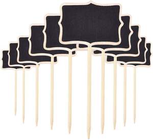 Kisangel Home Decor Pantry Labels - Mini letreros de pizarra con palo, letreros de pizarra de mesa de madera, tarjetas de lugar para el hogar y - Product Image 1