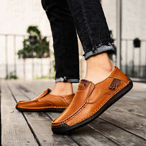 Vente en gros de chaussures <span class=keywords><strong>bateau</strong></span> décontractées Mocassins confortables en <span class=keywords><strong>cuir</strong></span> Mocassins à enfiler pour hommes Chaussures de conduite Chaussures de grande taille à enfiler Nouvelles chaussures d'affaires - Product Image 3