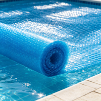 Couverture solaire pour piscine, isolation thermique, film à bulles 400μm 800μm pour piscine ronde / rectangulaire / carrée