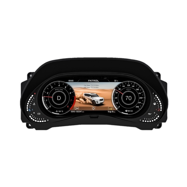 12.3" Car Digital Instrument Cluster for Nissan Patrol Y62 2008-2022 LCD Dashboard Panel Virtual Cockpit Speedometer